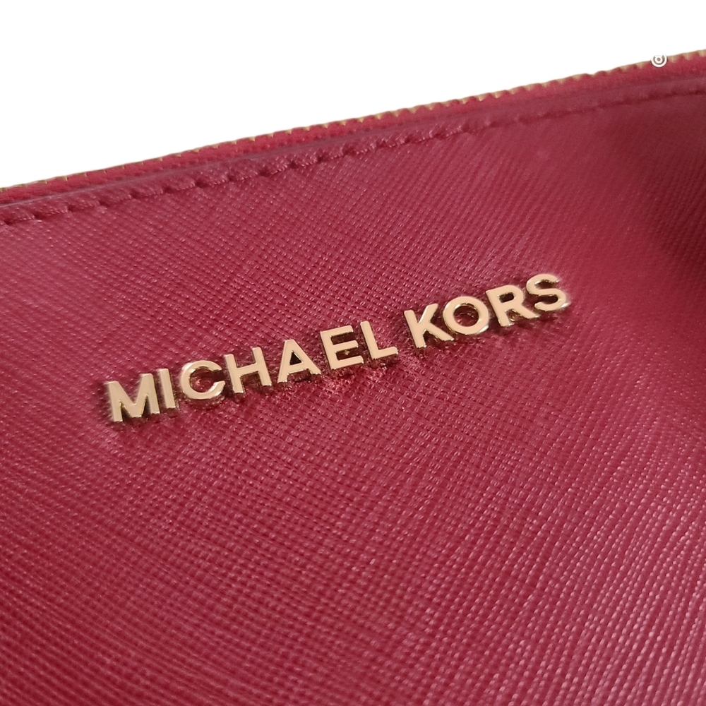 NWT Michael Kors Ciara Top Zip Leather Satchel Scarlet (Red) - Picture 9 of 16
